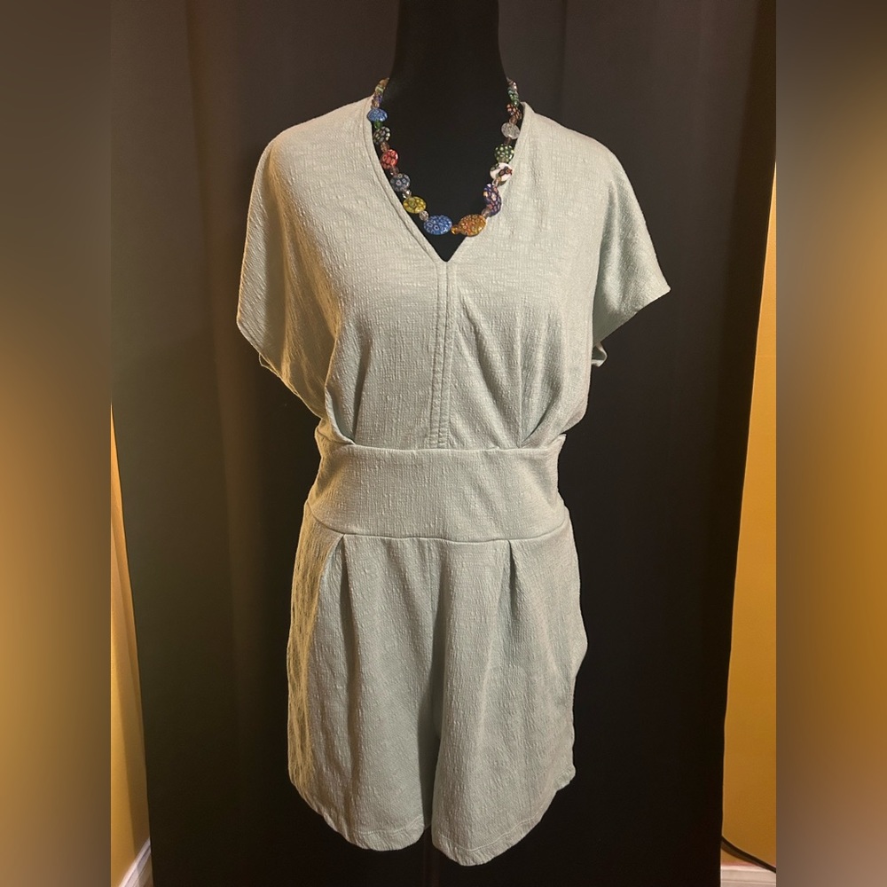 Nine West Light Green Textured Romper